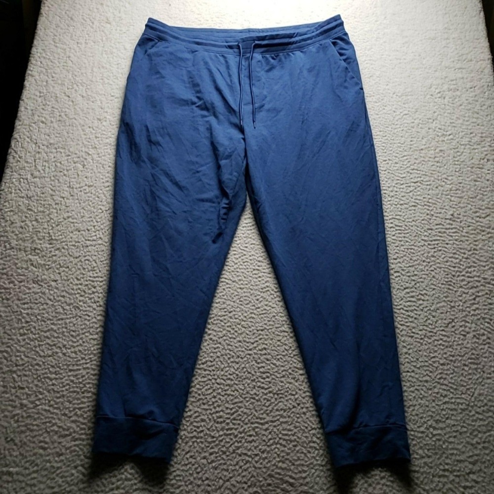 Athletic Works Pants Mens 2XL Blue DriWorks Jersey Jogger Elastic Waist Pockets